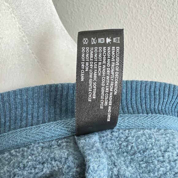 90 Degree by Reflex Blue Crop Fleece Sweatshirt Women's M Crew Neck Athleisure - Picture 9 of 10